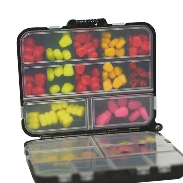 Detail foto Fake Bait Box, binnenzijde. 159 delige set