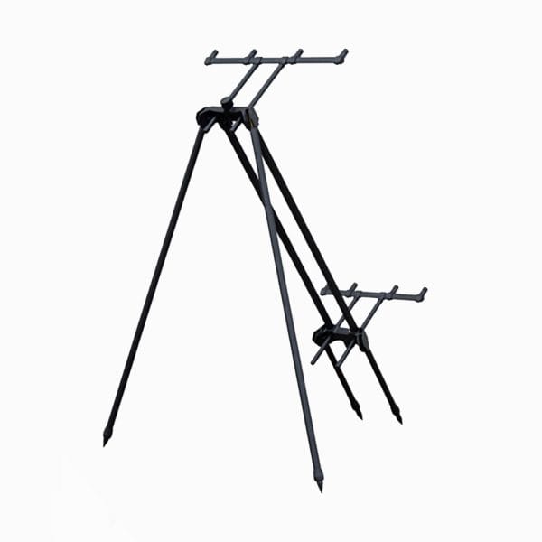 RCG RodPod Venator Tri – verstelbare aluminium rodpod voor drie hengels, inclusief draagtas en lange poten