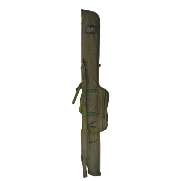RCG Rod Pouch DUO 10ft – overzicht van hengeltas met ruimte voor twee hengels, clips en riemen aan de buitenzijde