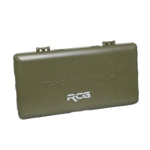 Overzicht van de RCG Tackle Box Fixed Layout – compacte viskoffer met vaste vakverdeling en transparante deksels