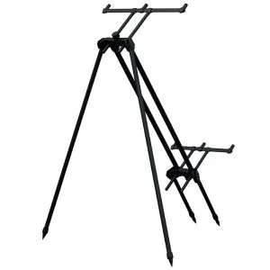 RCG RodPod Venator Tri – verstelbare aluminium rodpod voor drie hengels, inclusief draagtas en lange poten