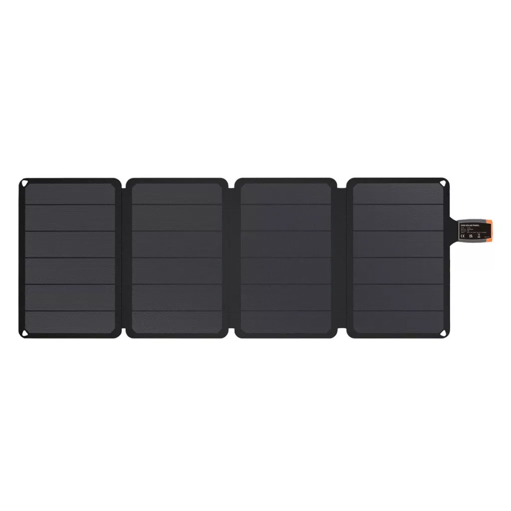 Deeper Power Bundle Limited Edition met CHIRP+ 3 en 36W zonne-oplader opengevouwen zonnepaneel