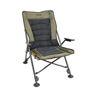 RCG FoldX Chair inklapbare stoel met zwarte mesh-zitting en verstelbare poten overzicht foto voorkant