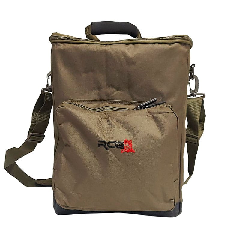 RCG Heater Bag in olijfgroen met voorvak en hoofdvak, geschikt voor Seven Oaks Tent Kachel voorkant