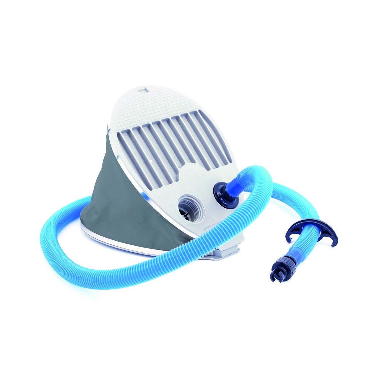 Voetpomp tot 0.25 bar voor rubberboten, grijs/blauw, compact ontwerp