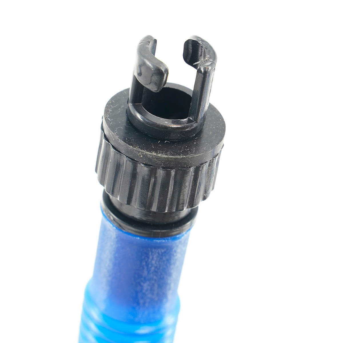 Voetpomp tot 0.25 bar voor rubberboten, grijs/blauw, compact ontwerp